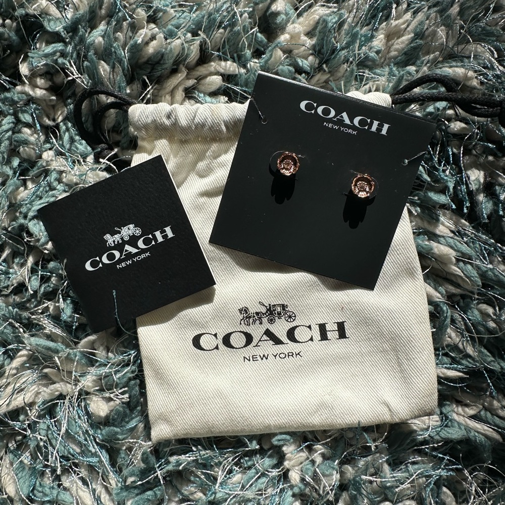 Coach Rose Gold Flower Earrings